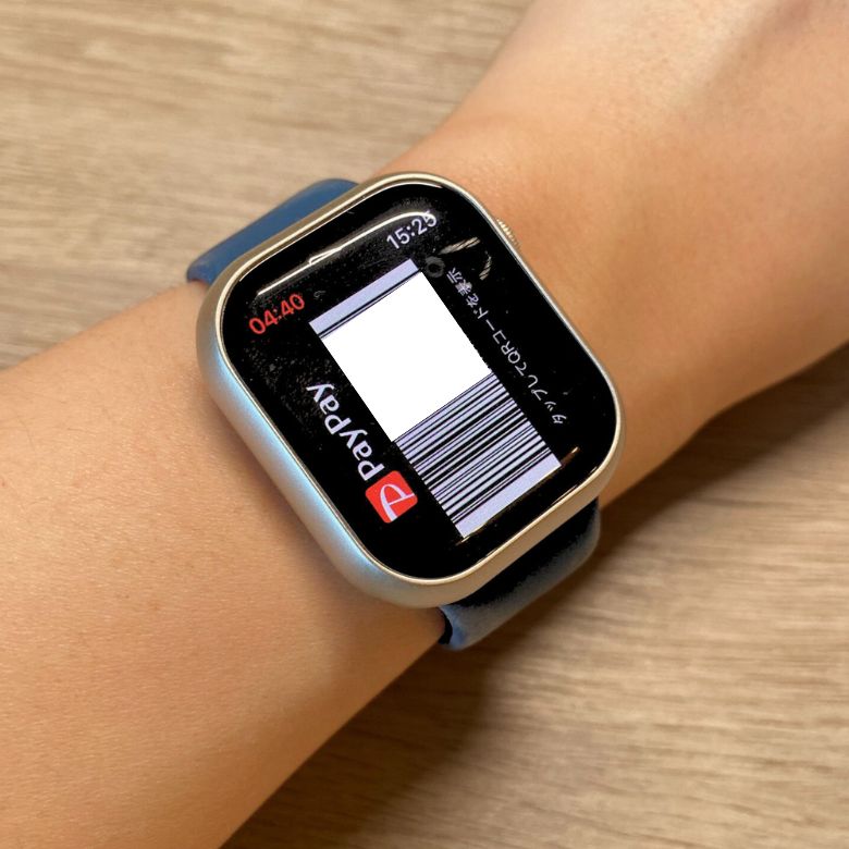 PayPayのバーコードを表示したApple Watch