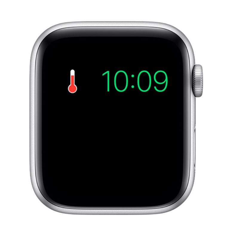 Apple Watchに表示された温度計マーク