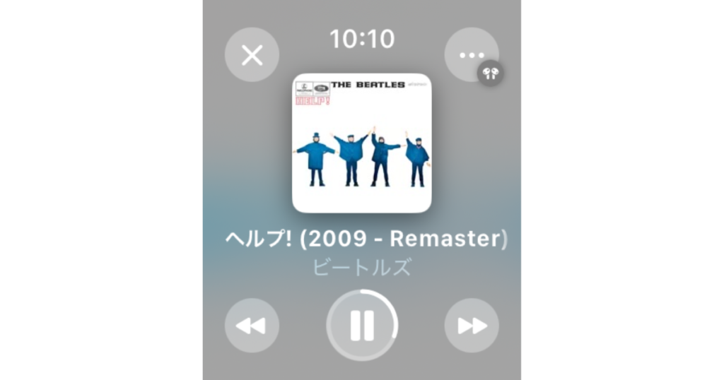 Apple Watchのミュージックアプリ操作画面