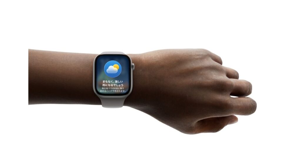 Apple Watch Series 11でジャスチャー機能を使う様子