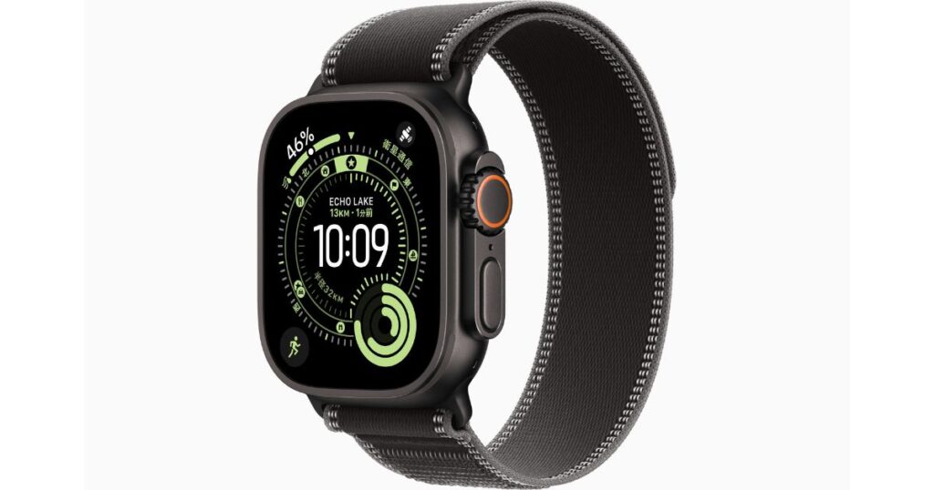 Apple Watch Ultra 3（ブラックチタニウム、トレイルループ）